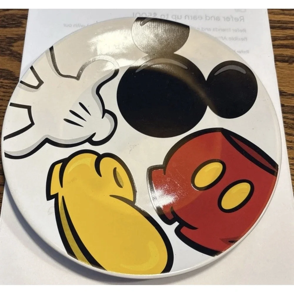 Disney Parks Mickey Mouse Icon Pop Art 8 Inch Ceramic Appetizer Plates Set of 3